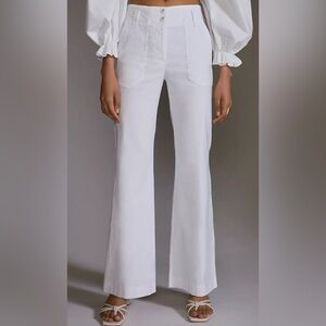 Anthropologie White Wide Leg Pants